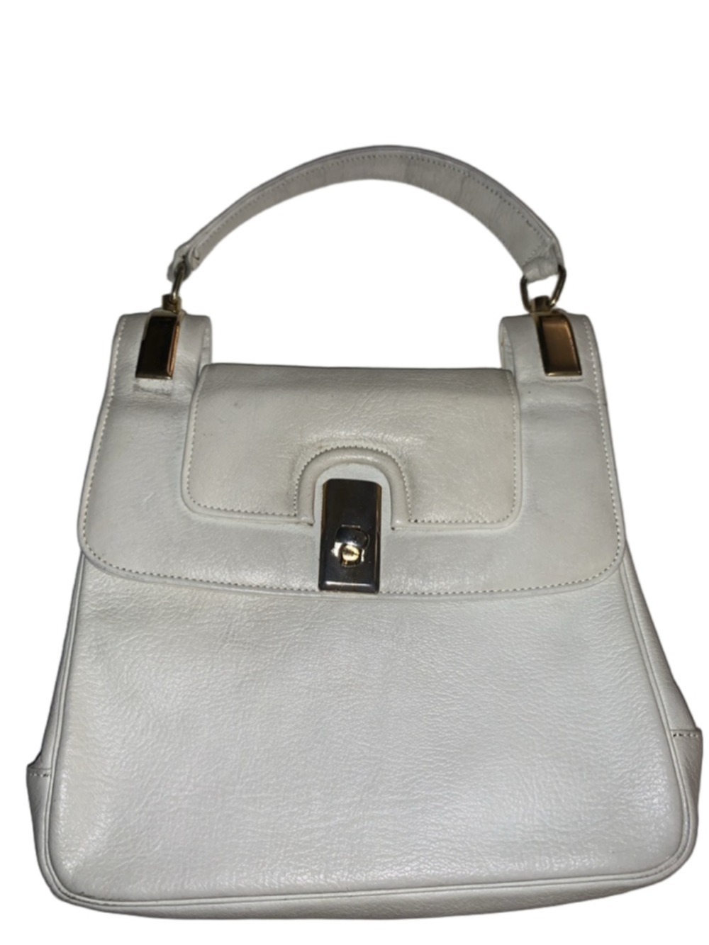 Women's El Trebol White Leather hand Bag One Size